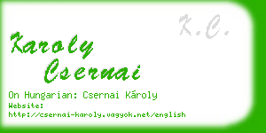 karoly csernai business card