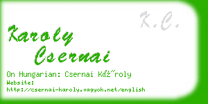 karoly csernai business card